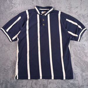Vintage Cutter & Buck Golf Polo Men's XXL Blue Striped Short Sleeve Embroidered